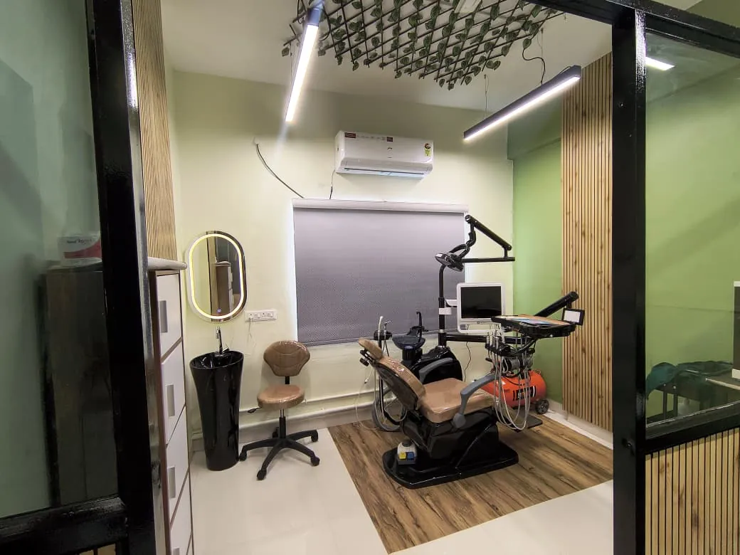 The treatment room at Dr. Shivani's Cosmetic Dental Clinic, seen from the doorway